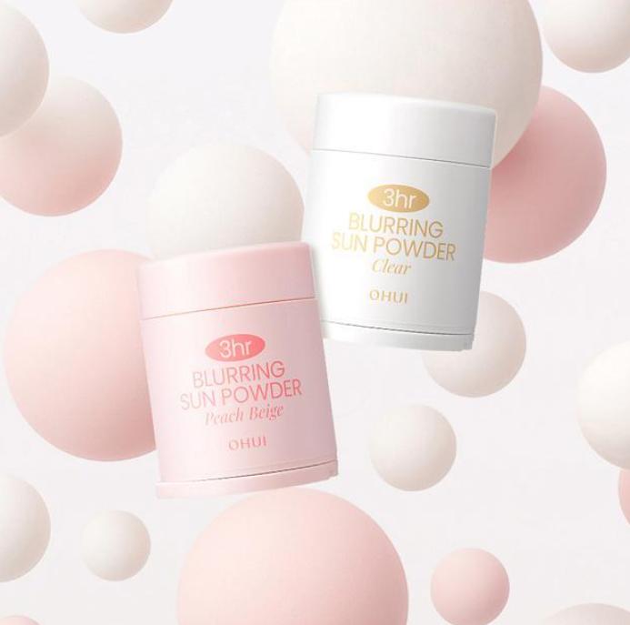 Ohui 3-Hour Blurring Sun Powder SPF | Clear & Peach Beige | Pore Blurring Korean Makeup