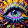1000pcs Iridescent Spirit Eye Jigsaw Puzzle Suitable for & Families - Rectangular Brain with Feather Accents, Portable Challenge for, Christmas Gifts,
