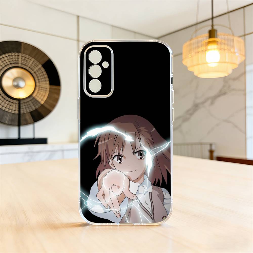 Misaka Mikoto Railgun Electric Warning Phone Case Transparent Silicone Soft For SamsungA10,12,20,21S,30,31,40,50,51,52,70,71