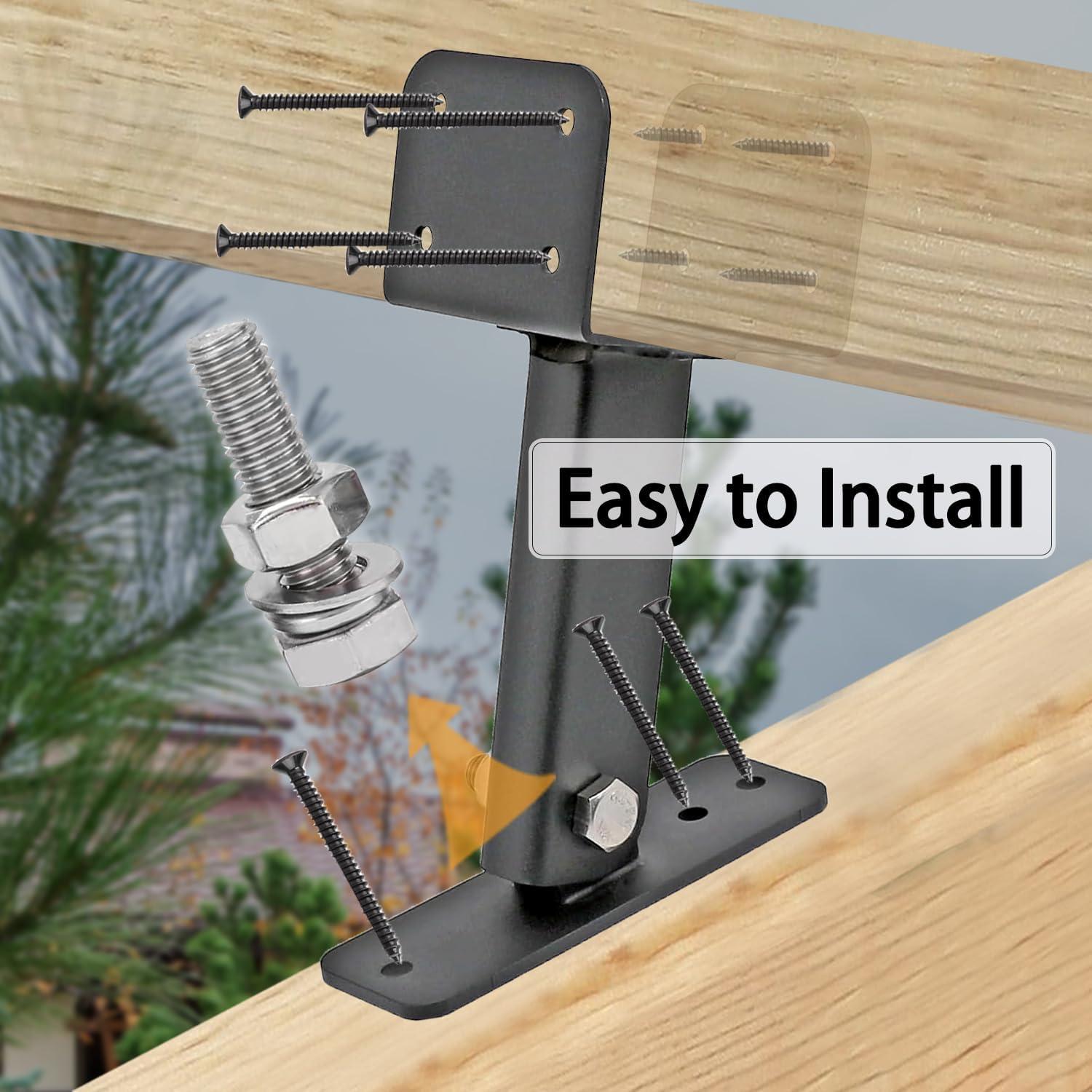 Kit Staffe Rialzo Tetto Staffa Trave Rialzo Tetto Pergola Staffe Pesanti per Pergola Montante Rialzo Tetto Regolabile a Sella