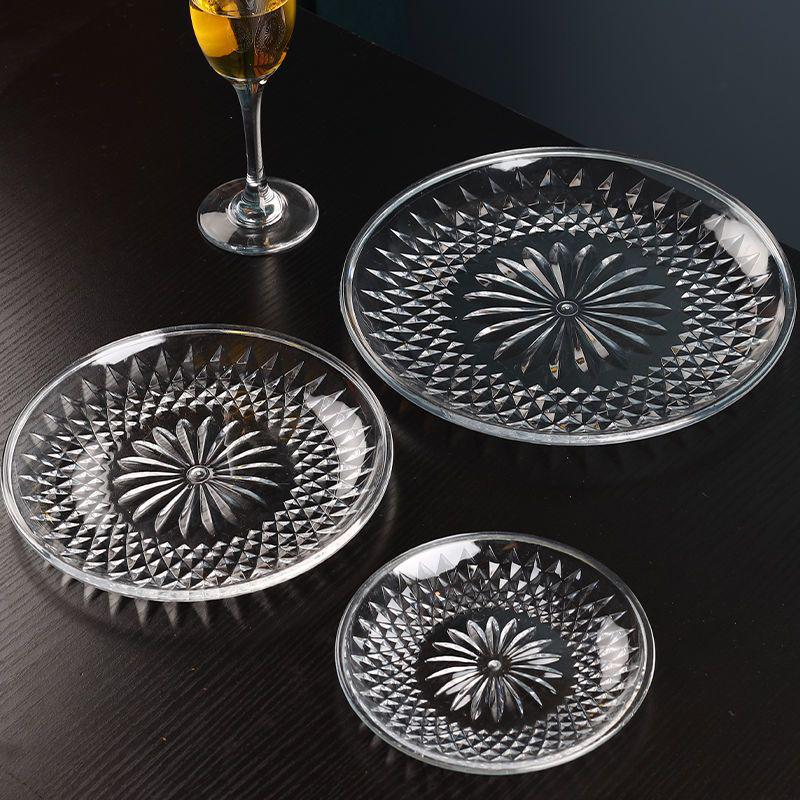 Prato de Frutas Acrílico Transparente - Grande e Pequeno, Prato Plástico Criativo para Casa, Bar ou KTV.