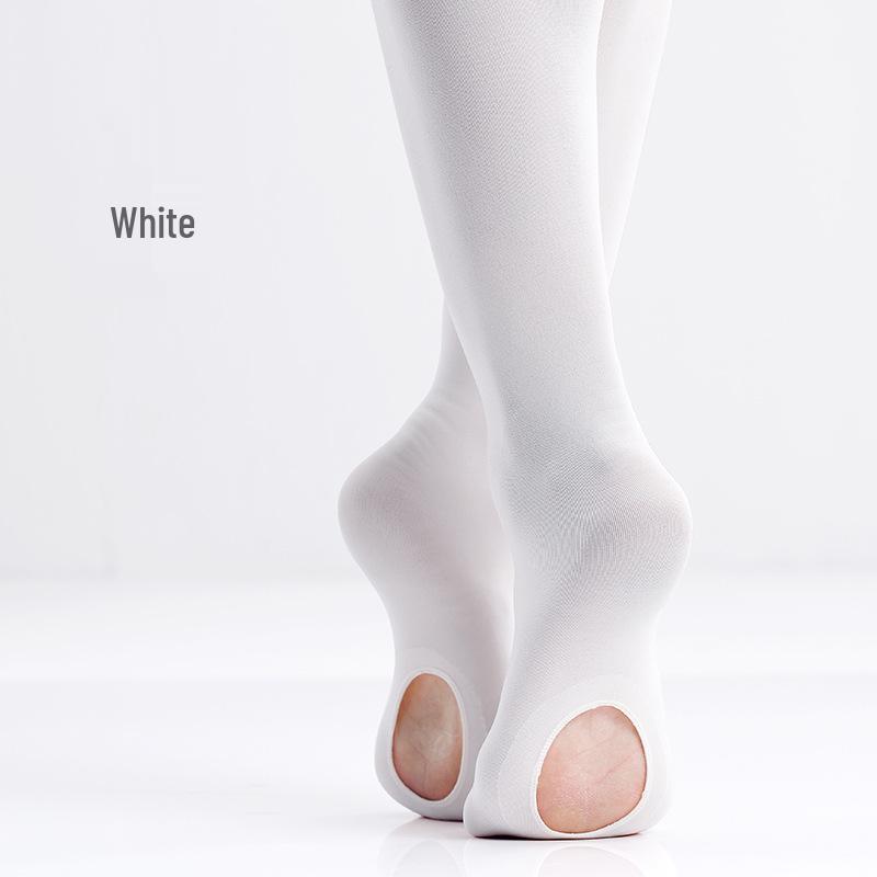 

Girls Ballet Over-Knee Dance Socks - Summer Thin White Tights with Holes S (Height 90-110cm)
