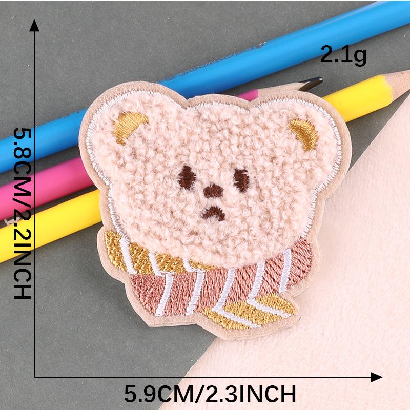 Self-Adhesive Cartoon Bear Embroidery Patch for DIY Scrapbook