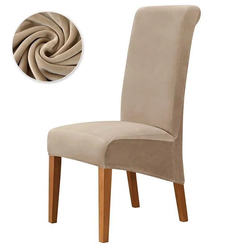 High Back Chair Cover Soft Velvet Chair Covers XL Size Spandex Chair Slipcover for Dining Room Wedding Banquet Bar Solid Color