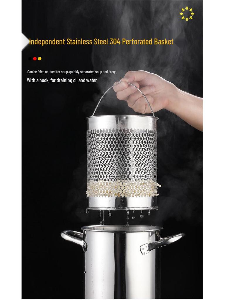 304 Stainless Steel Tempura Frying Pan for Induction and Cooktops