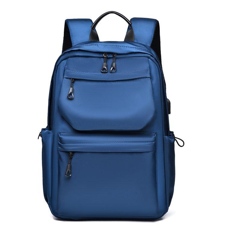 

New Men s Leisure Backpack Business Large Capacity Simple Commuting Computer Backpack Junior High School Student Backpack синій