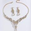 European & American Bridal Necklace Set: Rhinestone Jewelry for Wedding & Evening Dress Photography