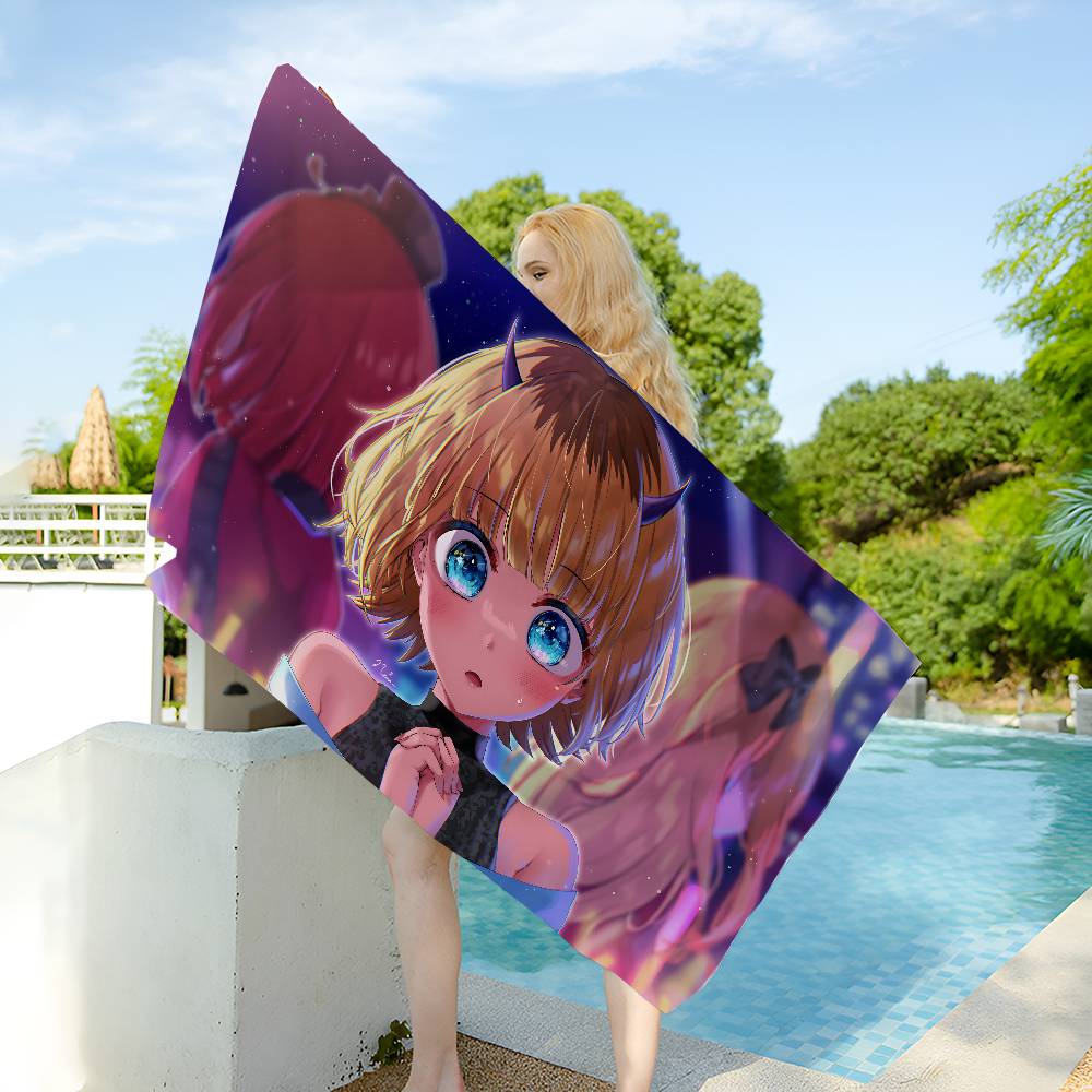Anime O-Oshi No K-Ko Microfiber Printed Beach Towel Mountain Climbing Yoga Beach Swimming Running Absorbent Soft Towel