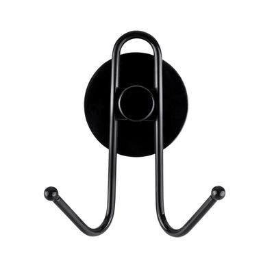 AWD INTERIOR 1662 Black Wall Hanger, 2 Hooks, Glued