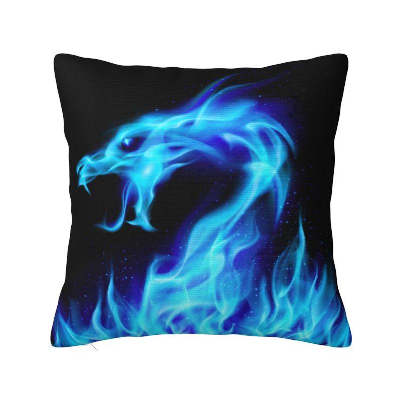 Asian Tradition Dragon Totem Cushion Covers Xcm Velvet Throw Pillow Case for Sofa Square Pillowcase Living Room Decoration