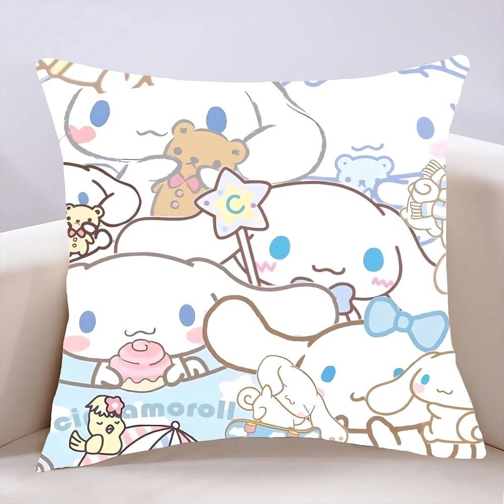 S-Sario C-Cinnamoroll Pillow Case Cushion Cover Soft Cute Throw Pillow Case For Car Sofa Pillowcase Polyester With Zipper