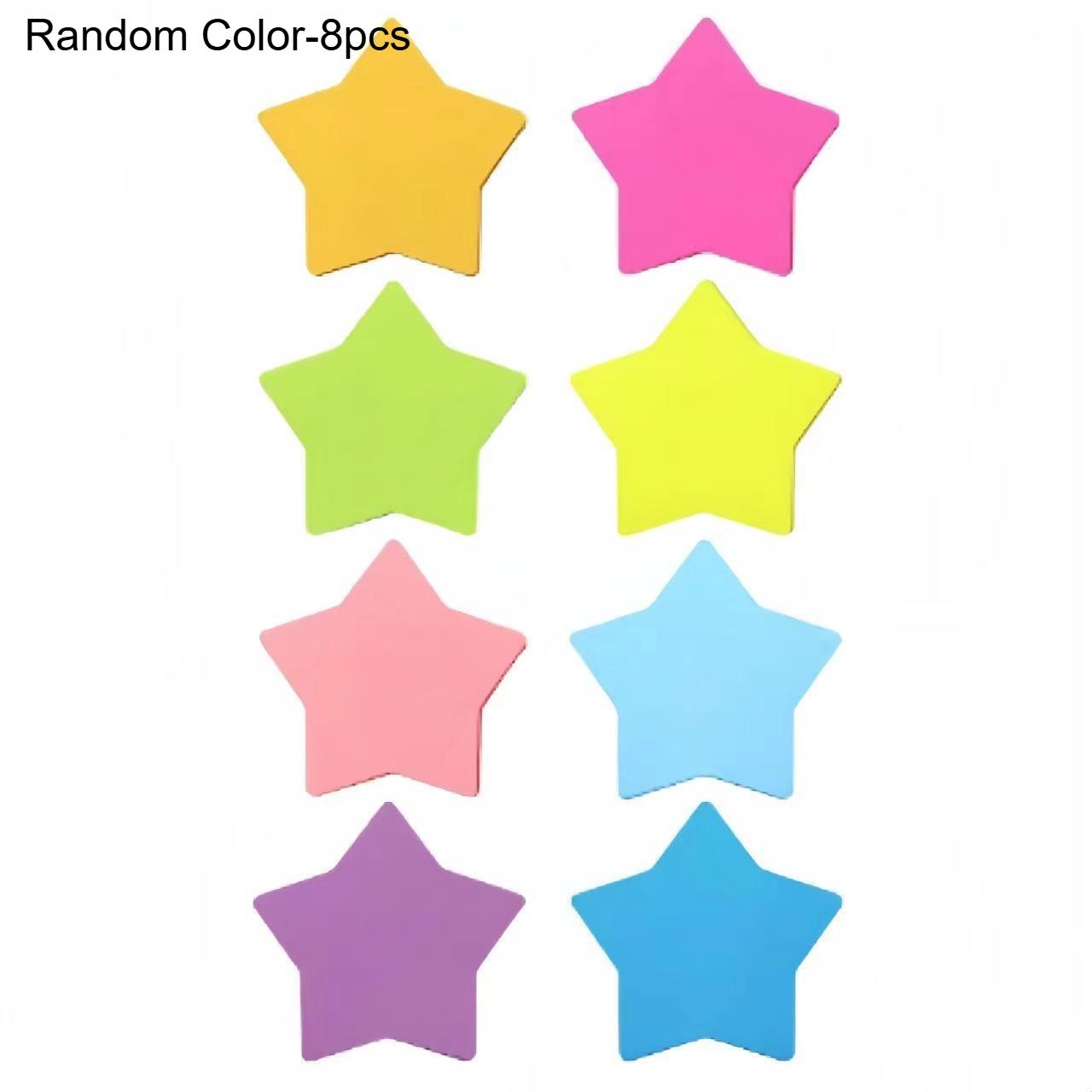 

8packs Vibrant Colorful Star-Shaped Sticky Notes Creative Notepads Random Colors Notebook Study Office School Supplies