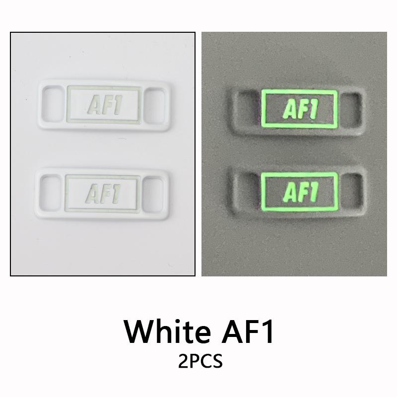 New AF1 Luminous Shoelaces Buckle Sneaker Decorations Glowing Metal Lock for Shoelace DIY Laces Chapa Shoe Accessories 2pcs/pair