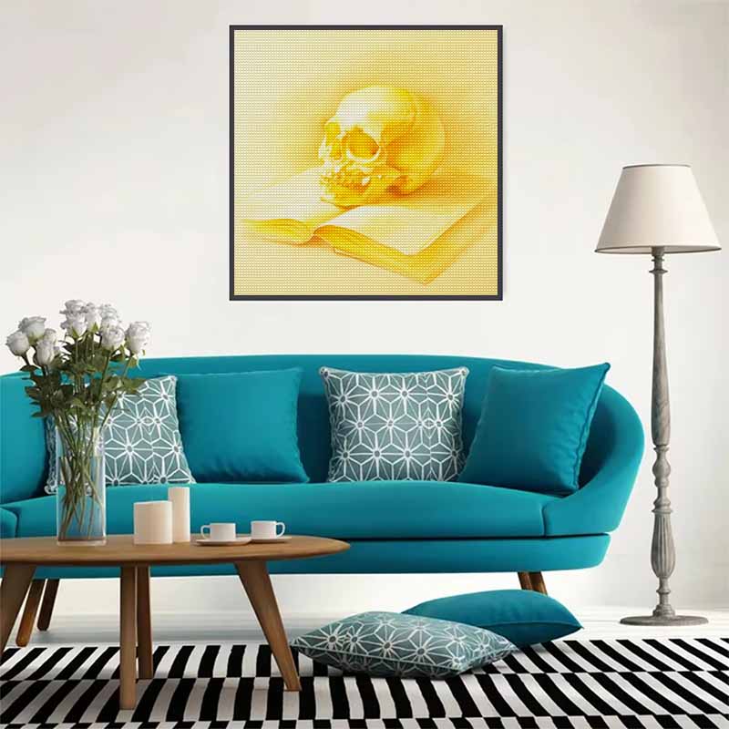 New Arrival 5D DIY Full Circle Diamond Painting "Yellow Skull and Book" Embroidery Cross Stitch Home Decor Gift