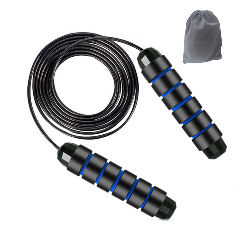 Švihadlo bez zamotávání s kuličkovým ložiskem, protiskluzová pěnová rukojeť EVA, nastavitelná švihadla, posilovna, fitness cvičební vybavení