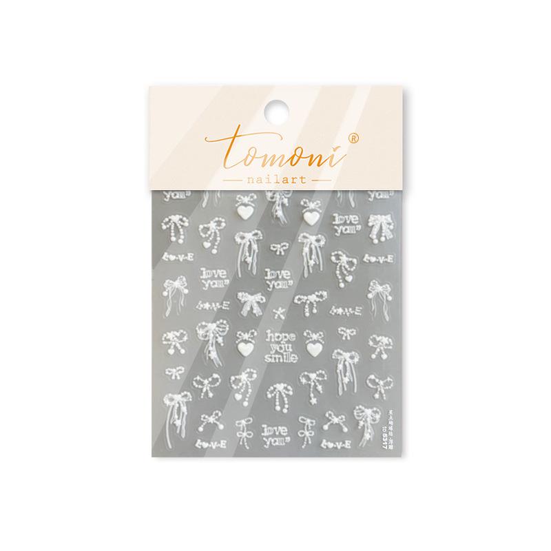 Tomoni Dreamy Solid Color Ultra-Thin Metal Nail Stickers with Star and Butterfly Designs