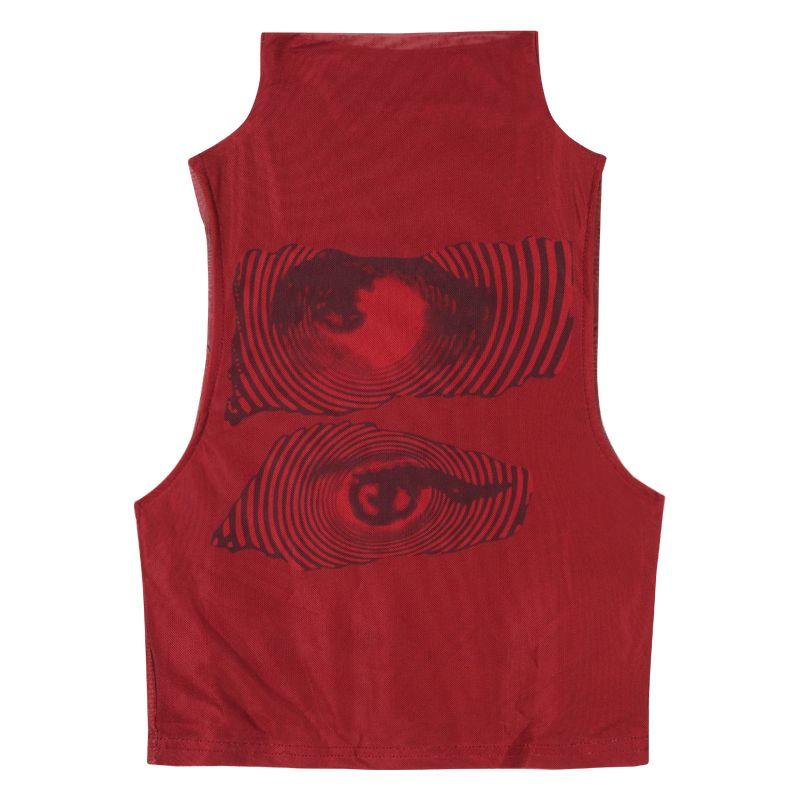 

Американский Y2g Отходы Почва Сладкий и Острый Джазовые Танцы Kpop Одежда Джазовые Топы Женская Мода Красный Короткий Жилет Red S