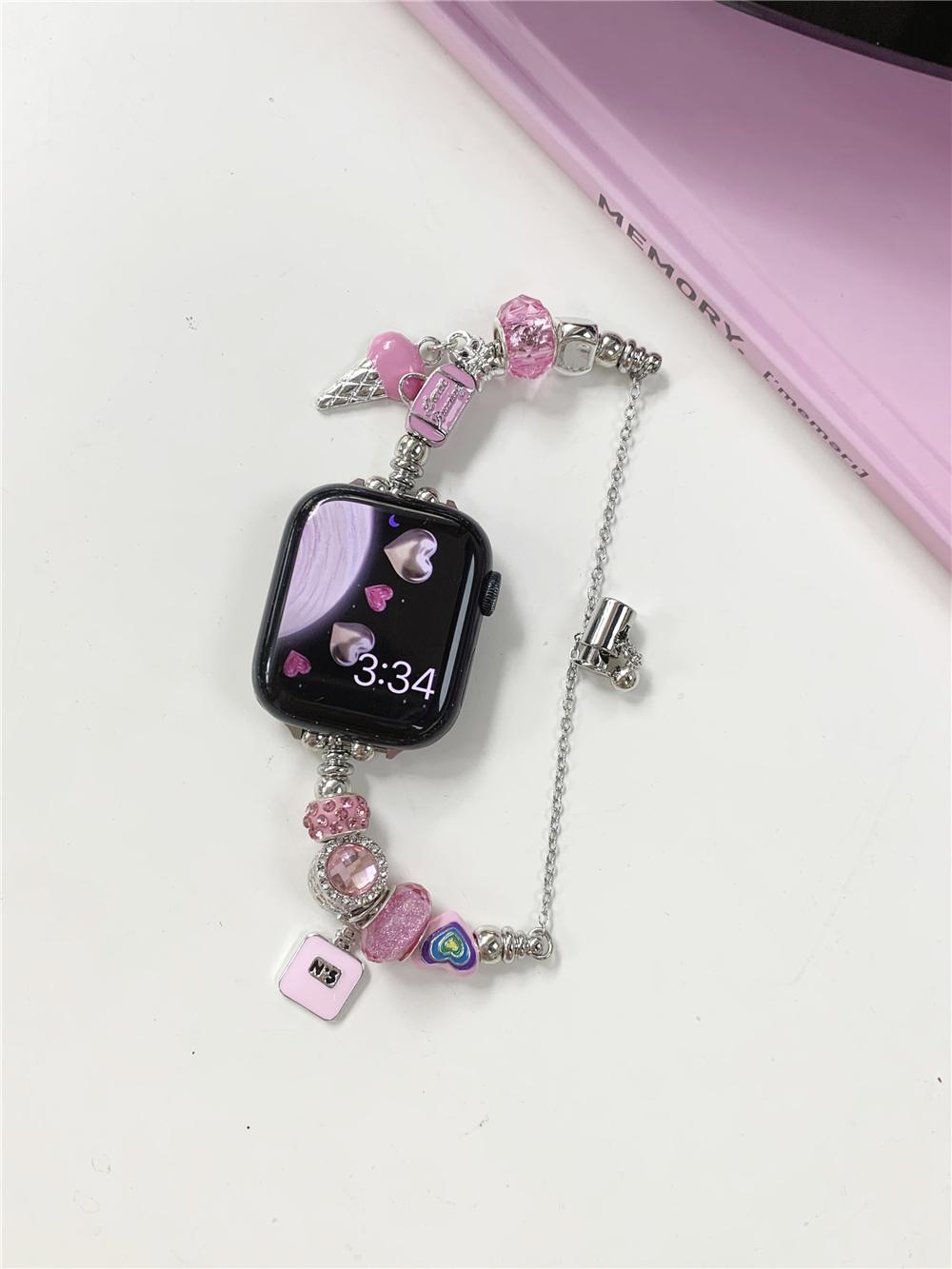 

Розкішний ремінець-браслет для Apple Watch Series 8 7 6 5 4 3 2 SE 40 44 мм 41 мм 45 мм 49 мм Ремінець із нержавіючої сталі для аксесуарів IWatch 42 44 45 49mm