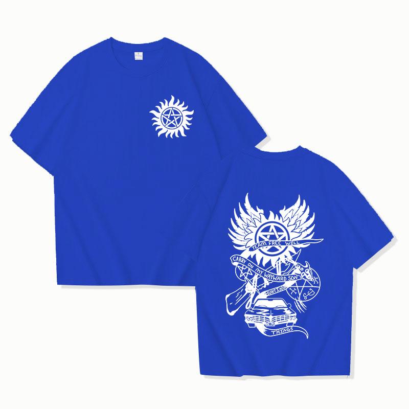 New Fuuny Supernatural Printed Unisex Men's and Women's Fashion Short Sleeve Personality Casual Summer Tops Tees