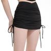 Spring and Summer Sexy Pleated Drawstring Slim Looking Irregular Lace-up Sports Yoga Latin Casual High Waist Culottes Shorts Women