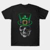 Herren Schwarzes Print-T-Shirt St. Patrick Schädel No-Cut Transferpapier Druck Baumwoll-T-Shirt