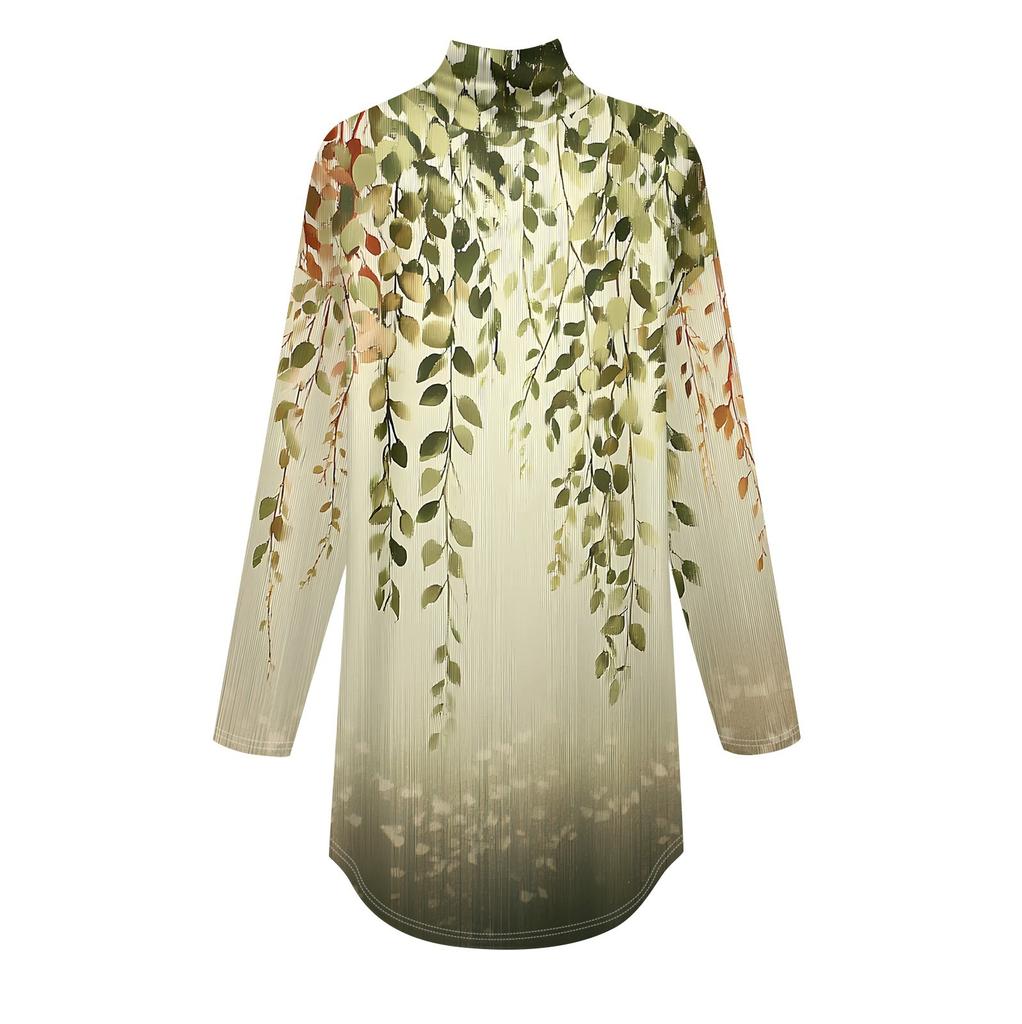 Damen T-Shirt mit Rundhalsausschnitt, modisch, lässig, bedruckt, langärmelig