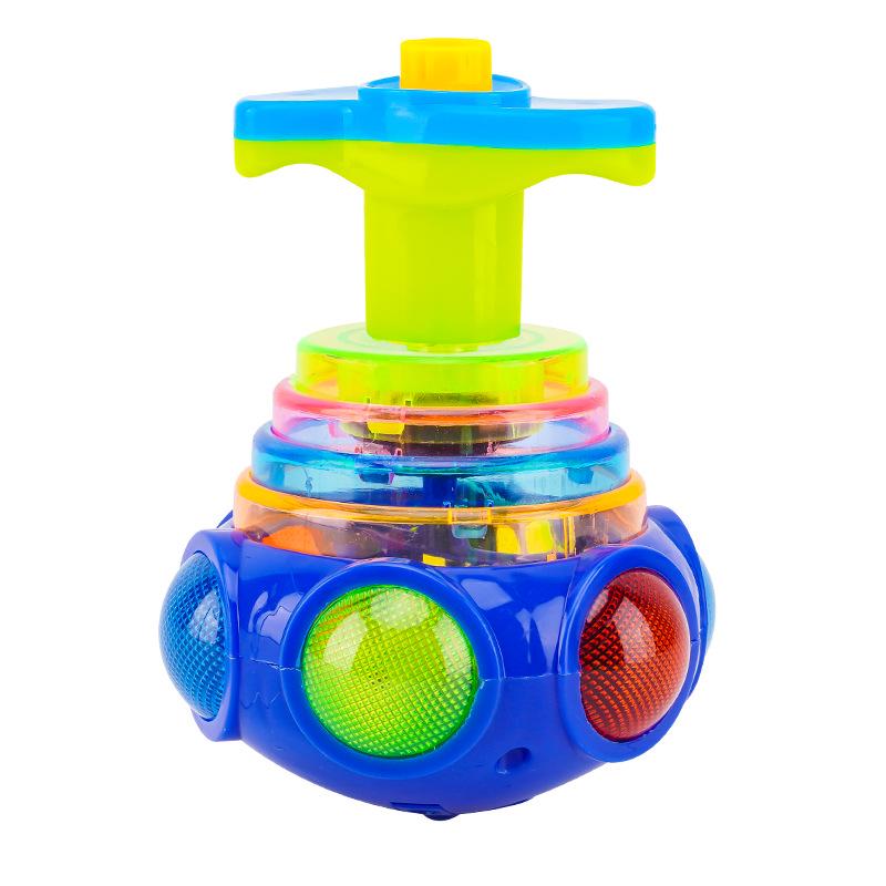 Dziecięcy świecący, muzyczny, obrotowy bączek dla chłopców i dziewczynek