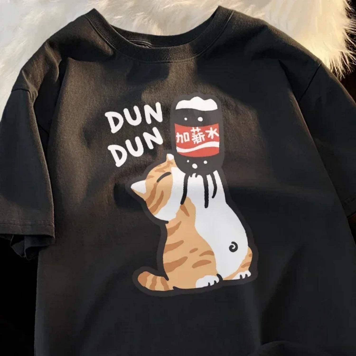 

Funny Summer Retro Trend Cartoon Kitten Print T-shirt Fashion Women Casual Short Sleeves Streetwear Tees Tops Harajuku Clothes XXXXXL чорний