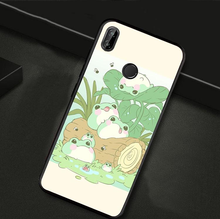 Cute Kawaii Frog For Huawei Nova Y70 Y60 Y90 Y61 Y91 Y73 Y72 12s 12i 11i 8i 9 10 SE P30 P40 Lite P60 Pro Case