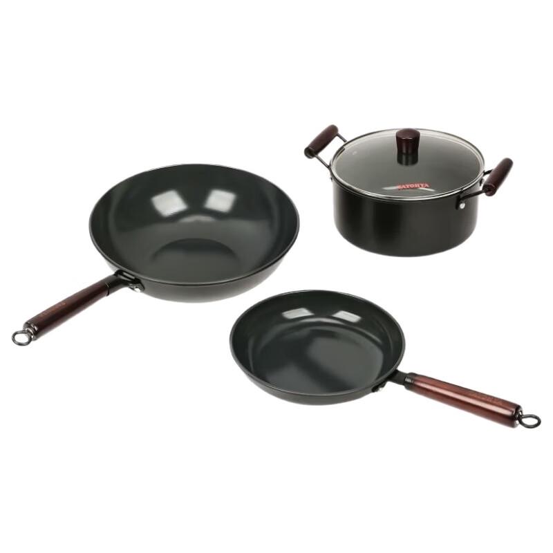 Diverse Home Dot Gold Titanium Ceramic Non-stick 3-Piece Cookware Set