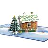 3D Snowy Gingerbread House Greeting Card Set for Christmas Decorations Creative 3D Surprise and Express Warm Wishes