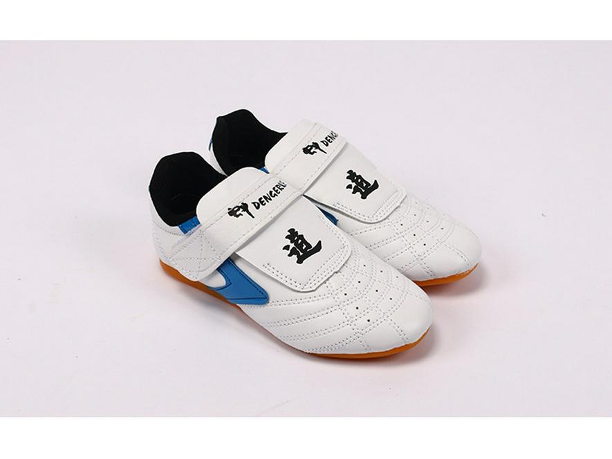 Boty na taekwondo a taiči se svrškem ze syntetické kůže a podrážkou z hovězí šlachy