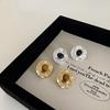 Natural Stone Irregular Metal Stud Earrings for Women: Unique, Versatile, Retro Design.