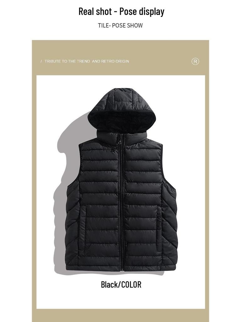 2025 Podzim/Zima Pánská Lehká Teplá Bavlněná Vesta Bez Rukávů - Trendy Módní Styl