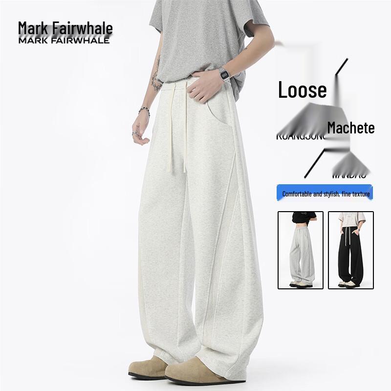 MARK FAIRWHALE Men s Loose Fit Wide-Leg Drawstring Sweatpants M