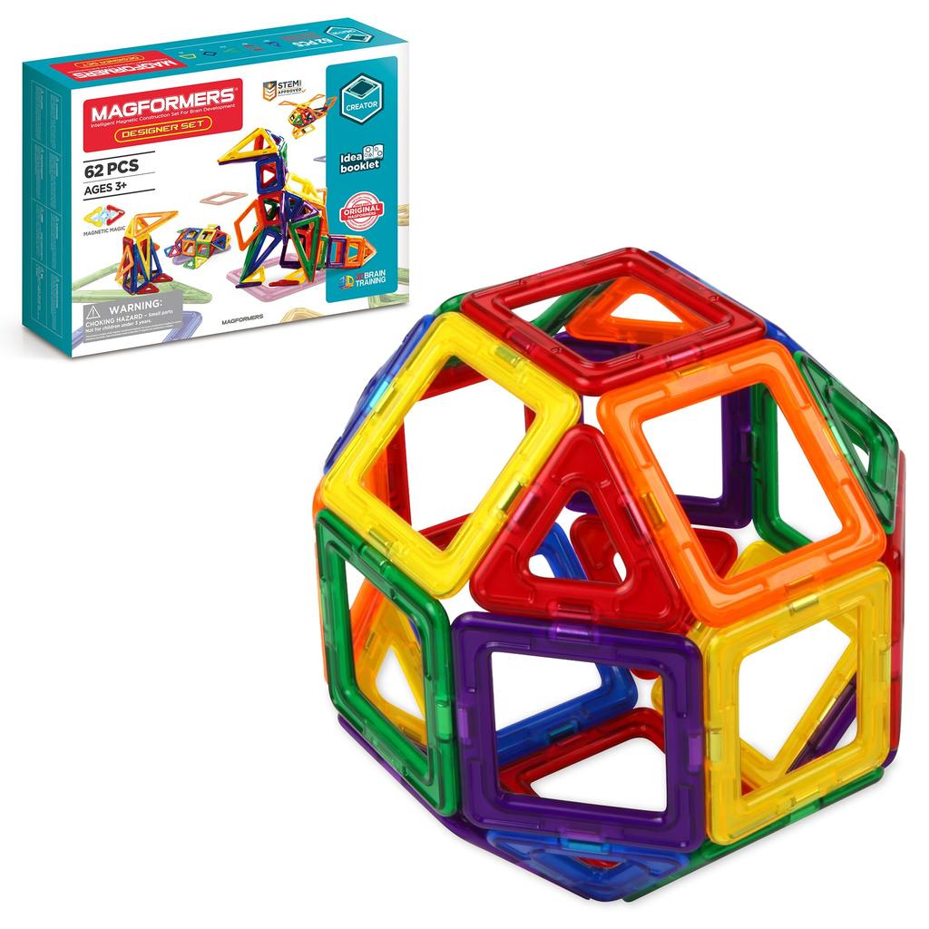 Magformers Designer Magnetic Building Educational Toy for Fostering Creativity 62-Piece Set, Blocks, [Used]