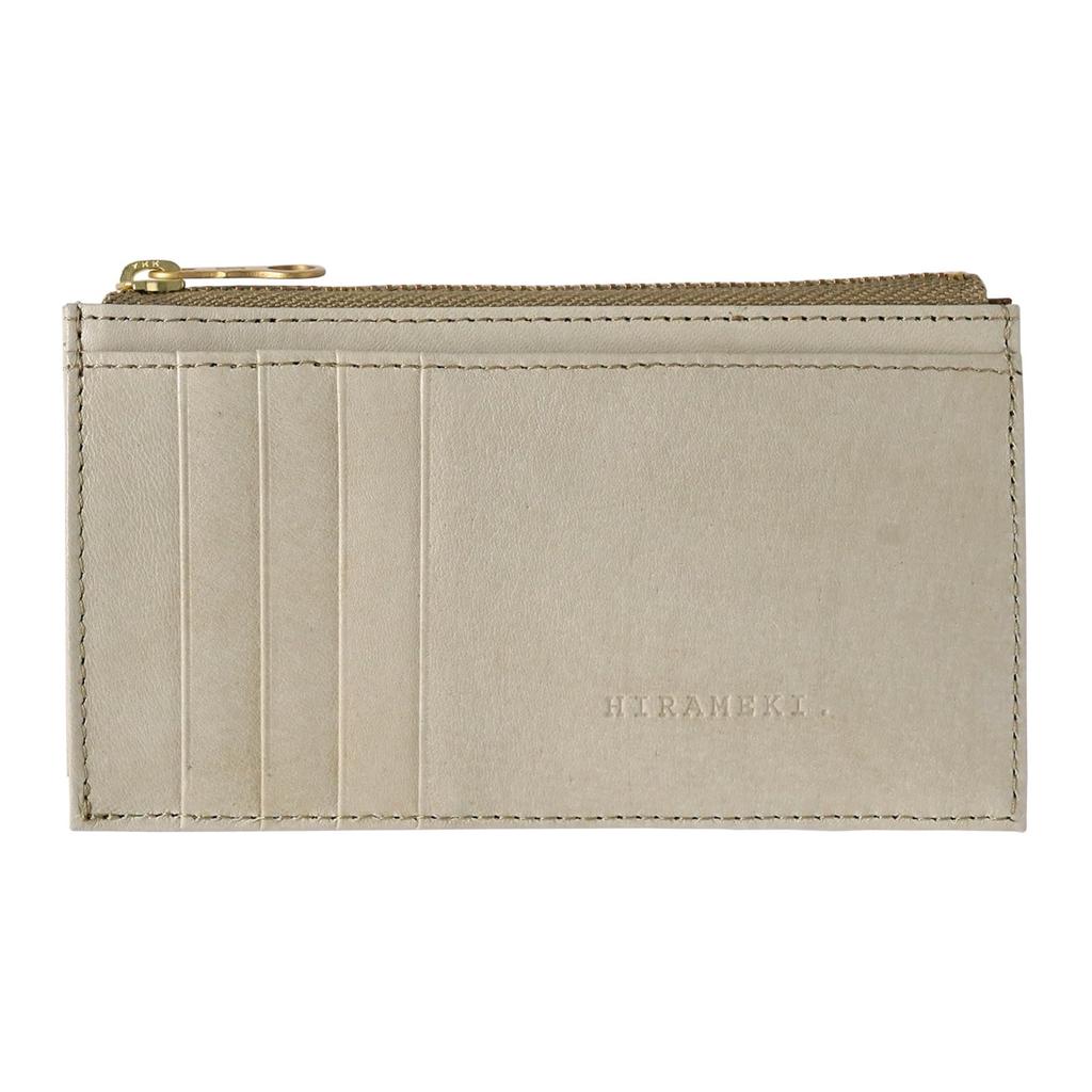 [HIRAMEKI.] Fragment Case, Genuine Leather, Women's Wallet, Slim and Compact, Morris Cashless, William Morris Art, Off-White (Albion White)