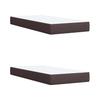 Box Spring Bed with Mattress Dark Brown 200x200 cm Fabric