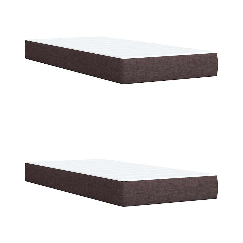Box Spring Bed with Mattress Dark Brown 200x200 cm Fabric