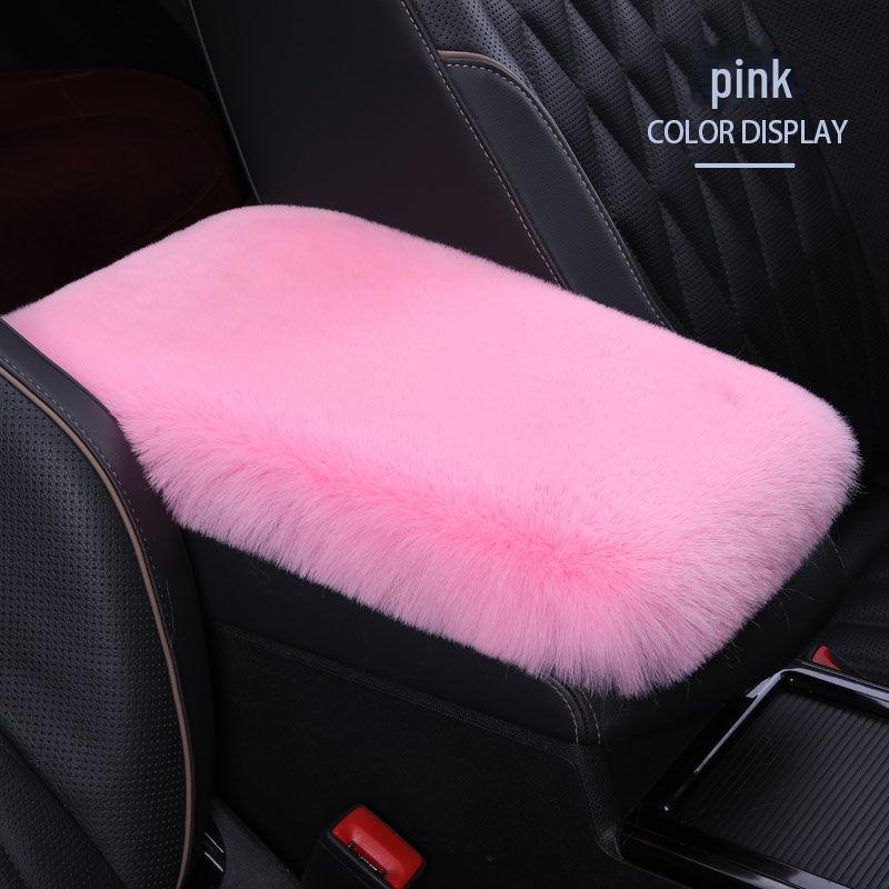 Plush Rabbit Imitation Car Armrest Pad - Universal Interior Decoration Cover