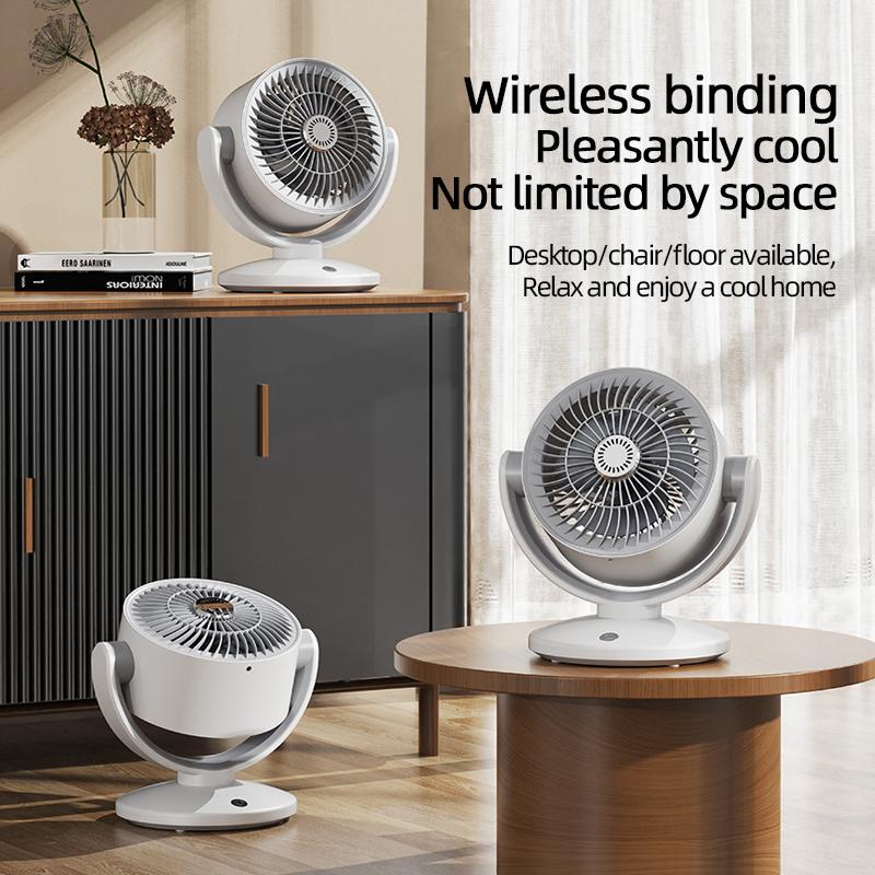 Desktop Circulating Fan Type-C Fast Charging Air Circulation Fan Mini Table Fan 3 Speed Adjustment Camping Fan Oscillating Fan