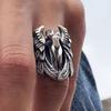 High Street Metal Ring Punk Style Star Angel Snake Eye Design Finger Jewelry