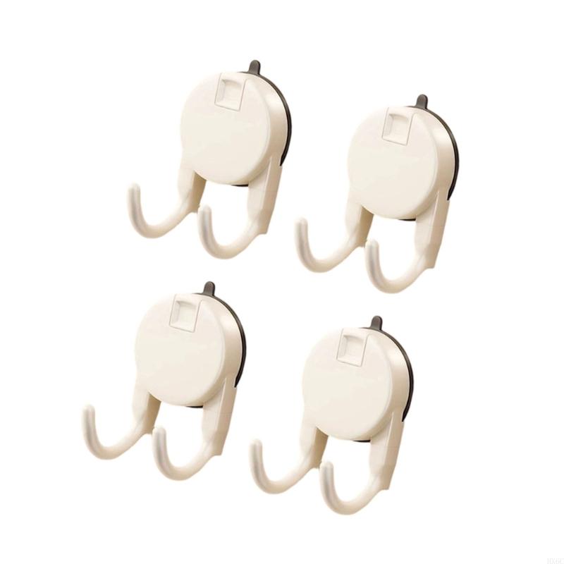 Practical Suction Cup Hooks Wall Hangers with Duals Hooks Kitchen Bathroom Accessories Organizers Towel Holder HX6C