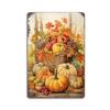 Metal Tin Sign Harvest Bouquet Pumpkins Gourds Fall Decoration Autumn Thanksgiving Retro Tin Sign For Home Decor Vintage Decor H