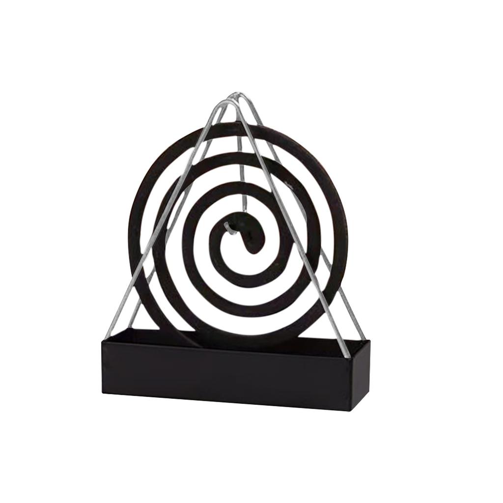 Metal Mosquito Coil Holder with Triangular Frame and Detachable Tray for Safe Ash Collection and Easy Coil Replacement