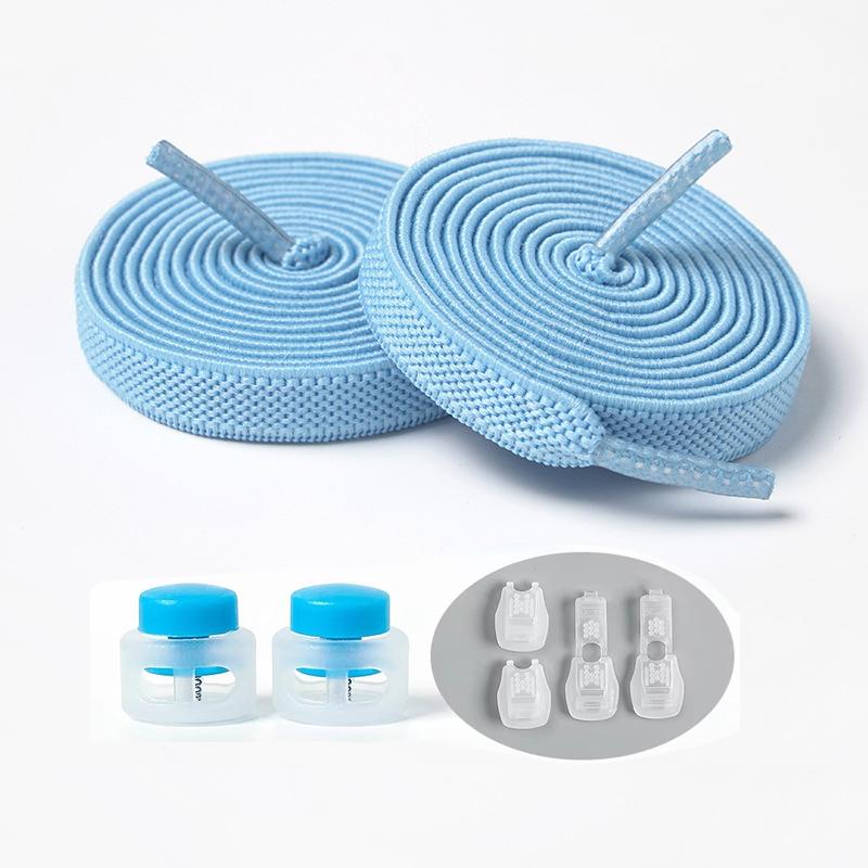 1Pair/3Pair NEW Round Snap Lock Shoelaces Without Ties Kids Flat Elastic Shoe Laces Adult Quick Shoelace Shoe Accessories
