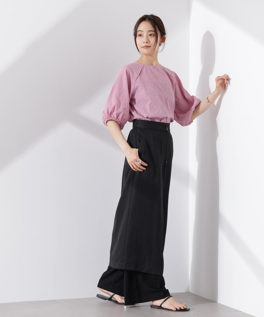 Nano Universe Women's Soccer Balloon Sleeve Pullover Blouse, Size F 090, Pink, 673-5121317