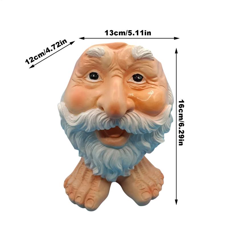 Garden Gnome Flower Pot Novelty Bearded Gnome Planter Resin Flower Planter Funny Flower Plant Pot For Houseplants Succulents
