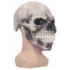 Halloween Scary Skull Mask Adult Full Head Latex Skull Helmet Glowing Eyes with Moving Chin