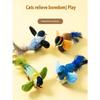 Jouet d'oiseau en peluche interactif parlant pour chats, avec des gazouillis réalistes, fabriqué en fibre synthétique avec des plumes artificielles, aucune pile requise